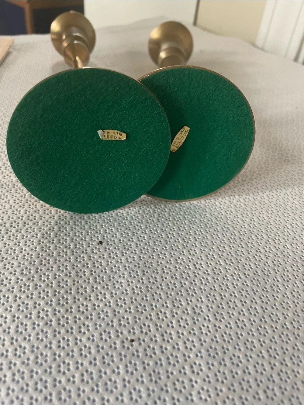 Vintage Brass Candlestick Pair - Elegant Gold Finish Home Accents